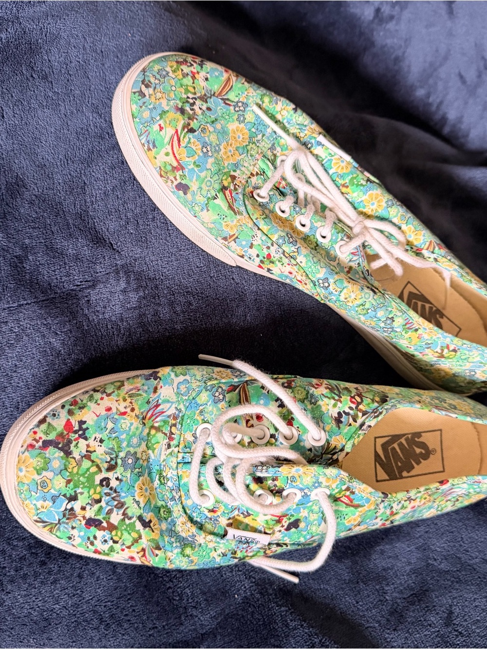 Vans Women's Floral Canvas Sneakers in Green Multi